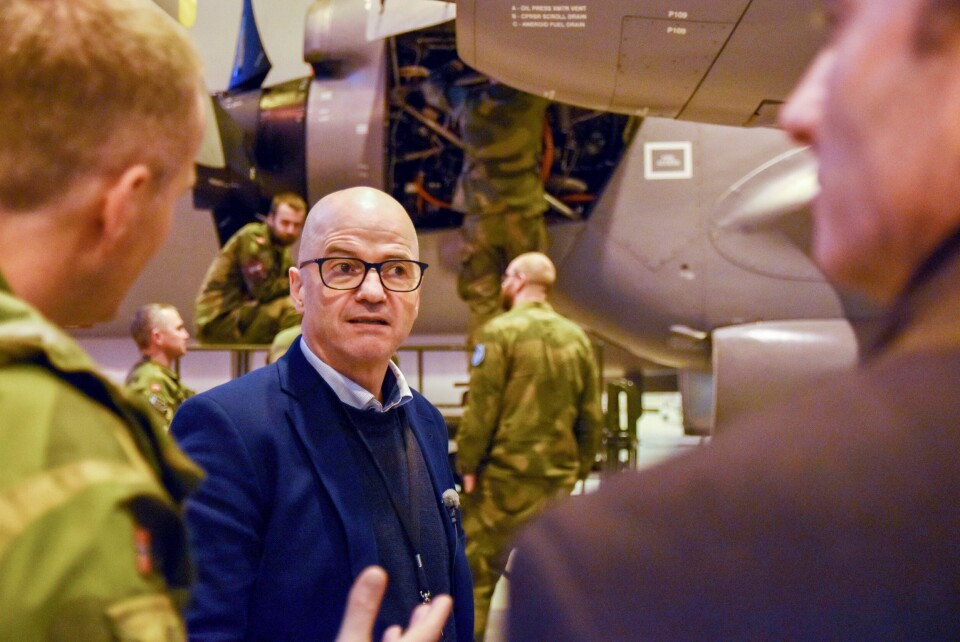 Odd Roger Enoksen (Sp) under et på besøk på Andøya flystasjon etter at han ble forsvarsminister. Odd Roger Enoksen (Sp) under et på besøk på Andøya flystasjon etter at han ble forsvarsminister.