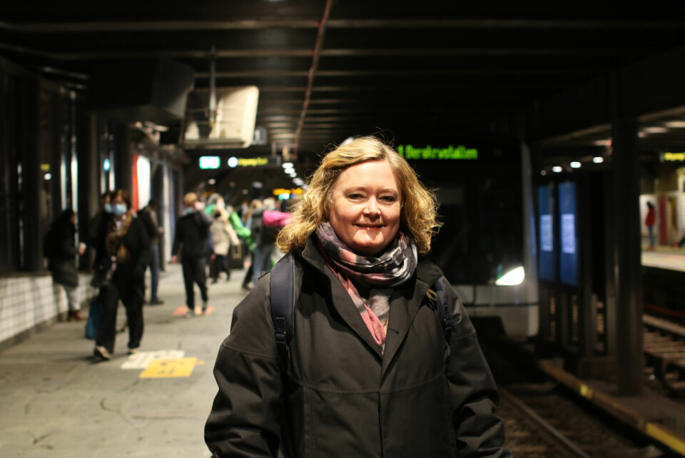 Høyres gruppeleder i bystyret, Anne Haabeth Rygg. Anne Rygg på Nasjonalteatret T-banestasjon