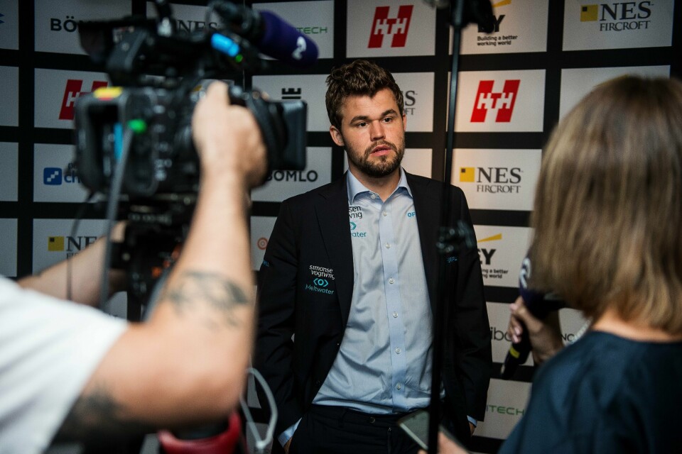 Magnus Carlsen, her under fjorårets Norway Chess, har vunnet turneringen i Stavanger tre år på rad.Foto: Carina Johansen / NTB Magnus Carlsen slo landsmannen Aryan Tari i Norway Chess tirsdag. Foto: Carina Johansen / NTB