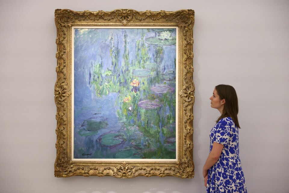 Her vises Monets «Nympheas, 1914-17» på en auksjon i London i februar. Her vises Monets «Nympheas, 1914-17» på en auksjon i London i februar.