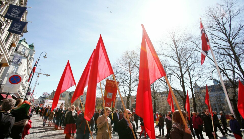 Siden 1. mai i 1886, da 200.000 amerikanske arbeidere streiket for åtte timers arbeidsdag, har arbeiderbevegelsen vært internasjonal, skriver vår kommentator. Her fra toget i Oslo 2017. .