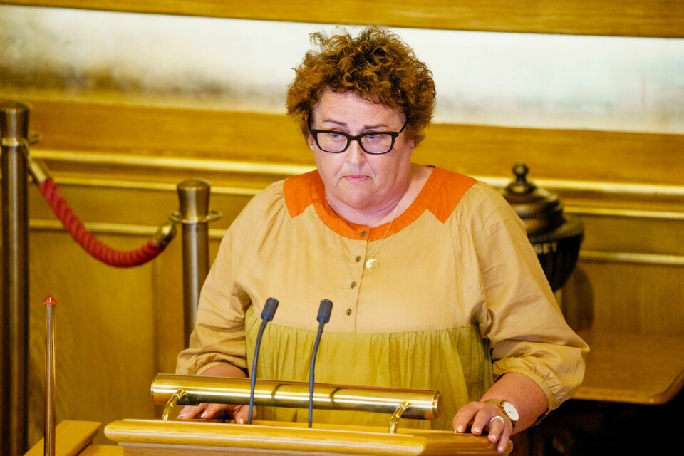 KrF-leder Olaug Bollestad møter motbør i partiet etter et forslag om å flytte viktige stillinger til Oslo. Olaug Bollestad (KrF) etter utgreiinga frå statsminister Jonas Gahr Støre (Ap) til Stortinget om krigen i Ukraina.Foto: Stian Lysberg Solum / NTB