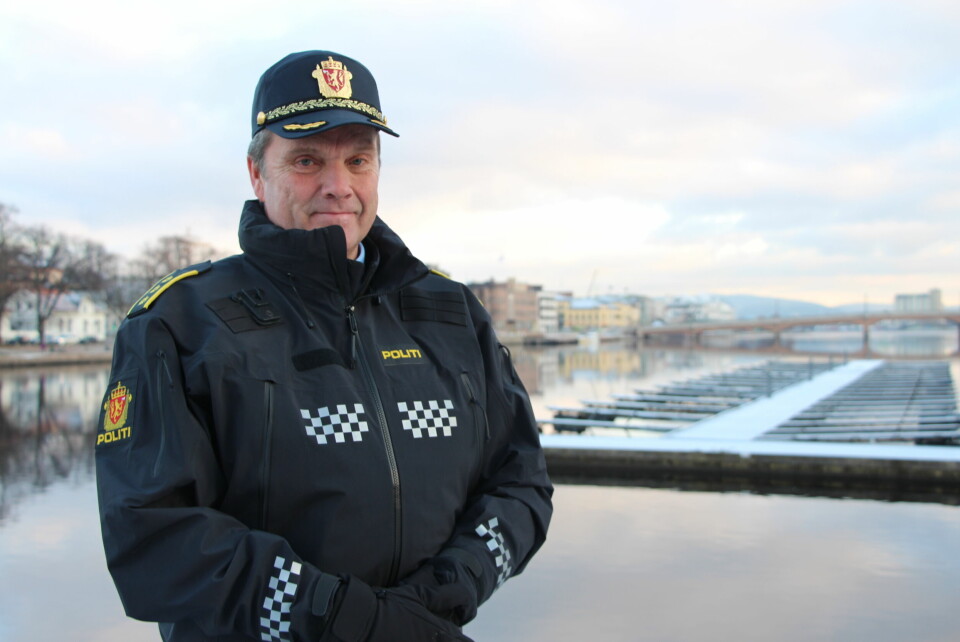 Politistasjonssjef Øyvind Aas er glad for at det ikke ble noen skader under Sian demonstrasjonen i år. Øyvind Aas, politistasjonssjef i Drammen