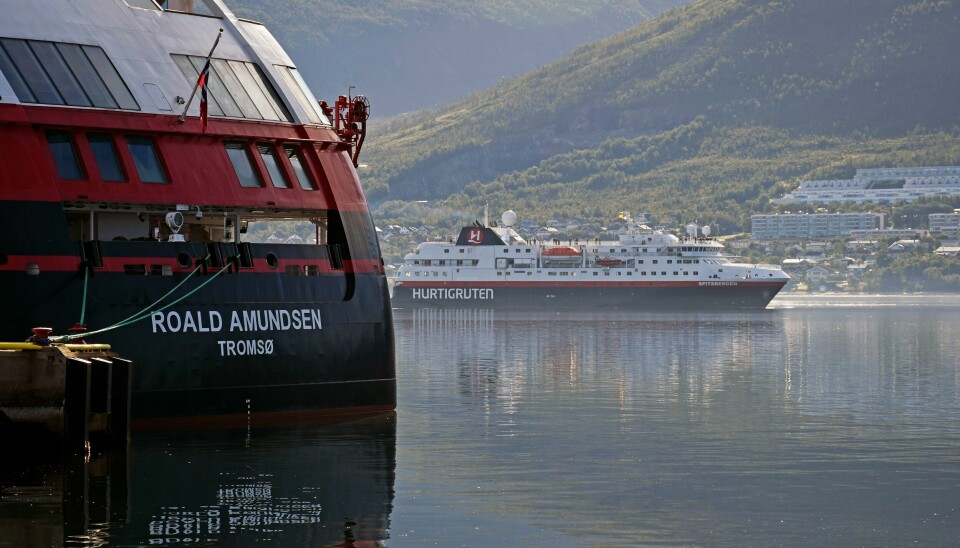 Illustrasjonsfoto. Hurtigrutens ekspedisjonsskip MS Roald Amundsen hadde koronasmitte om bord da det la til kai i Tromsø i juli i fjor. Foto: Rune Stoltz Bertinussen / NTB / NPK