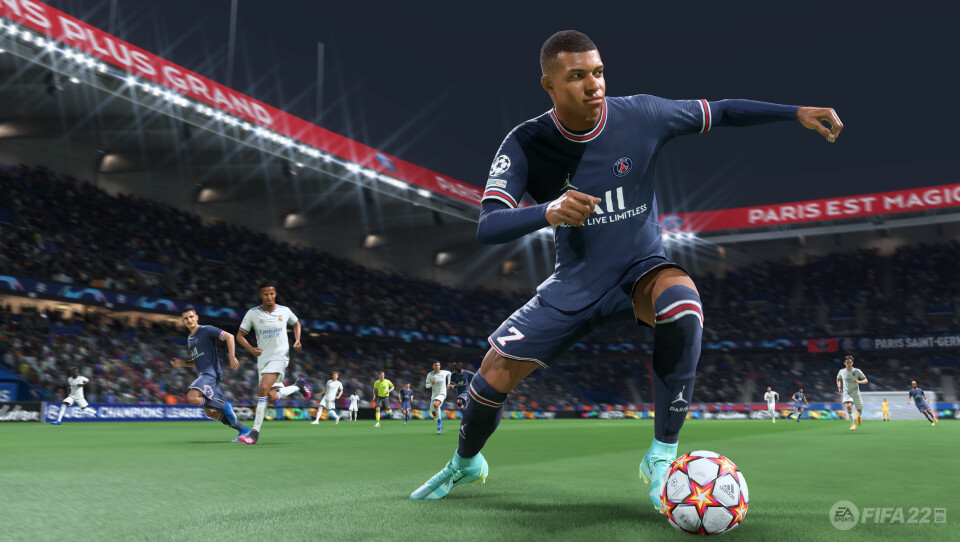 Fifa 22, her representert ved en digital versjon av Kylian Mbappé, ser ut til å bli det nest siste spillet EA Sports lager med Fifa-navnet. Til høsten kommer Fifa 23, men etter det skal Fifa lisensiere navnet sitt til et annet spill. Kylian Mbappé i dataspillversjon