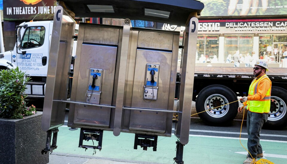 Her forsvinner New Yorks siste telefonkiosk. Telefon