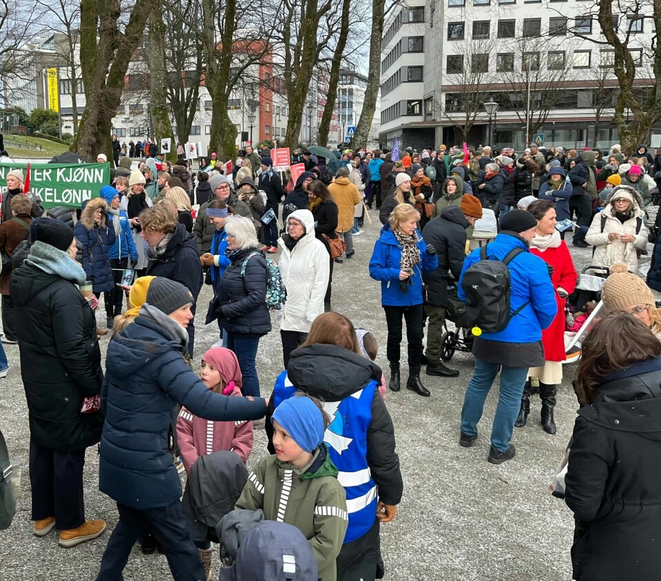 Oppmøtet i Byparken under feiringen av 8. mars 2023. Oppmøtet i Byparken under feiringen av 8. mars 2023.