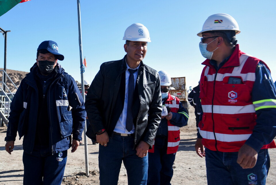 Bolivias visestatsråd for høyteknologi, Alvaro Arnes, deltok i mars på et arrangement hos det statseide selskapet YLB. YLB jobber blant annet med utvinning av litium. Bolivias visestatsråd for høyteknologi, Alvaro Arnes, deltok i mars på et arrangement hos det statseide selskapet YLB. YLB jobber blant annet med utvinning av litium.