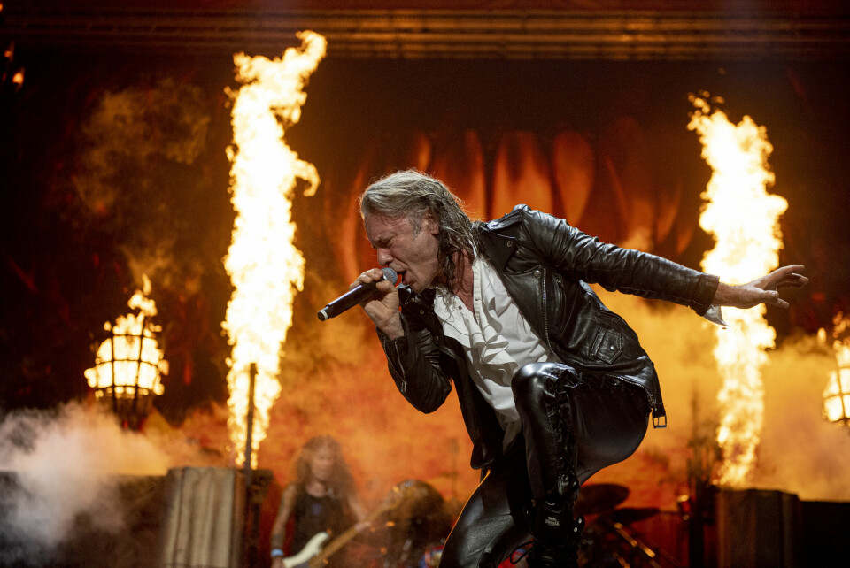 Iron Maiden-vokalist Bruce Dickinson under Legacy-turneen. Iron Maidens Bruce Dickinson under Legacy-turneen.