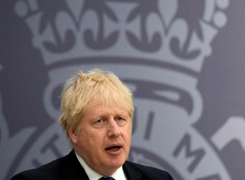 Statsminister Boris Johnson da han kunngjorde Rwanda-planen i april. Statsminister Boris Johnson da han kunngjorde Rwanda-planen i april.