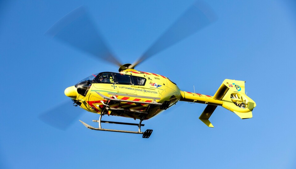 Illustrasjonsfoto: Luftambulansens helikopter i lufta. Trondheim 20171109.Luftambulansens helikopter i lufta.Modellklarert til redaksjonell bruk.Foto: Gorm Kallestad / NTB