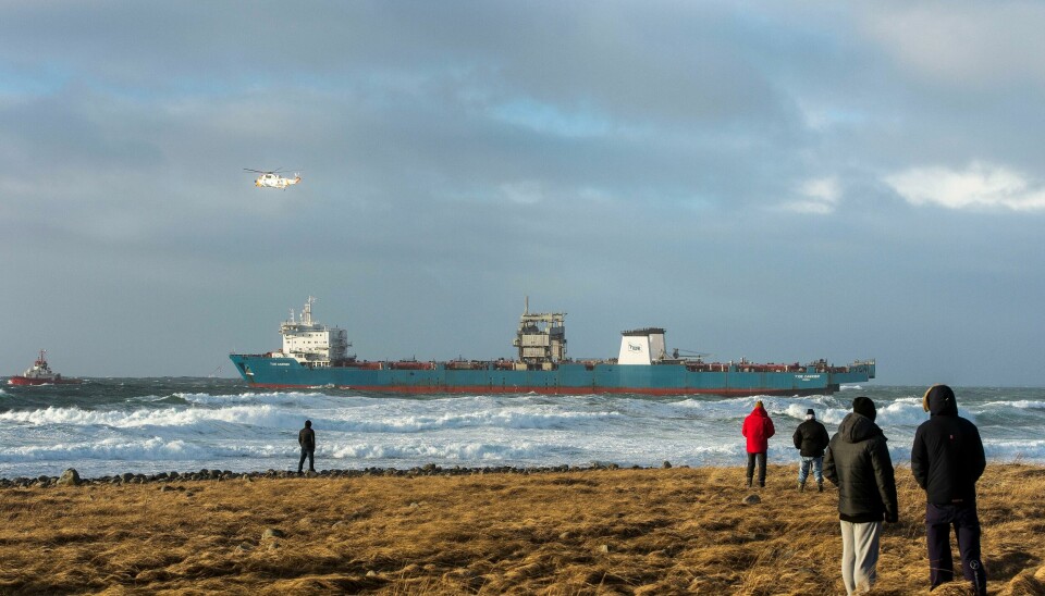 Skipet Tide Carrier havarerte utenfor Jær-kysten i februar 2017, og det ble da avdekket at skipet var på vei til Gadani i Pakistan for skraping på stranden der. Foto: Carina Johansen / NTB Skipet Tide Carrier havarerte utenfor Jær-kysten i februar 2017, og det ble da avdekket at skipet var på vei til Gadani i Pakistan for skraping på stranden der. Foto: Carina Johansen / NTB