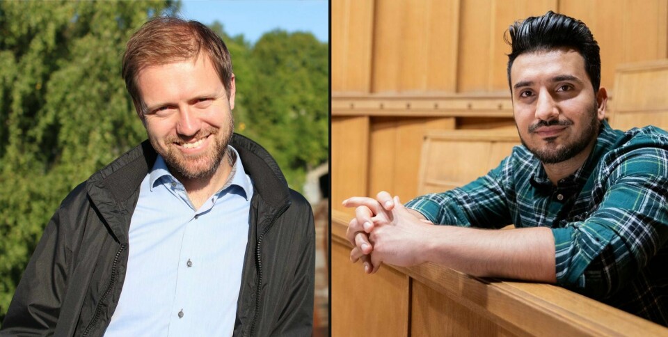 Andreas Halse (til venstre), gruppeleder for Arbeiderpartiet i Oslo, er spent på hvordan forhandlingsklimaet om budsjettet vil bli etter at Siavash Mobasheri tok over som leder i Rødt Oslo. Halse og Mobasheri