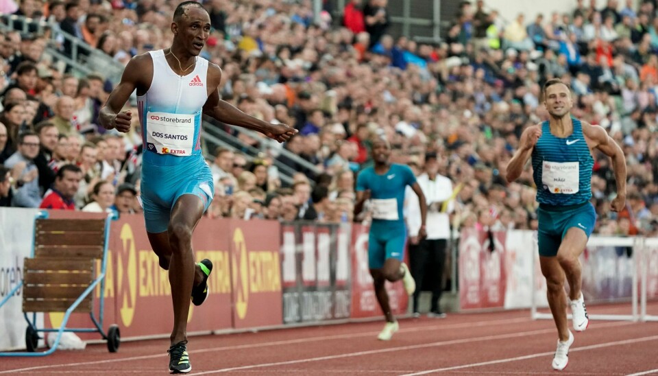 Alison dos Santos vant 400 meter hekk i Karsten Warholms skadefravær på Bislett. Alison dos Santos vant 400 meter hekk i Karsten Warholms skadefravær på Bislett. Foto: Stian Lysberg Solum / NTB