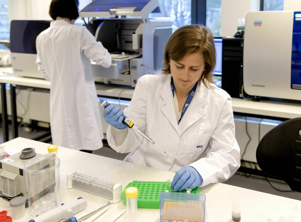 Praksisen med «faste midlertidige stillinger» i akademia må opphøre, skriver innleggsforfatterne fra Naturviterne. An employee works at the new state-of the-art DNA laboratory of the International Commission on Missing Persons, in The Hague, on October 24, 2017. / AFP PHOTO / ANP / Sander Koning / Netherlands OUT