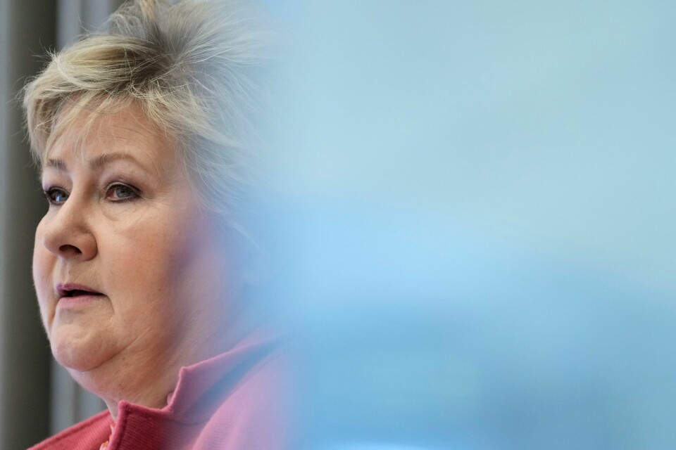 Erna Solberg under Høyres sentralstyre i Høyres hus i Oslo mandag. Erna Solberg under Høyres sentralstyre i Høyres hus i Oslo mandag.