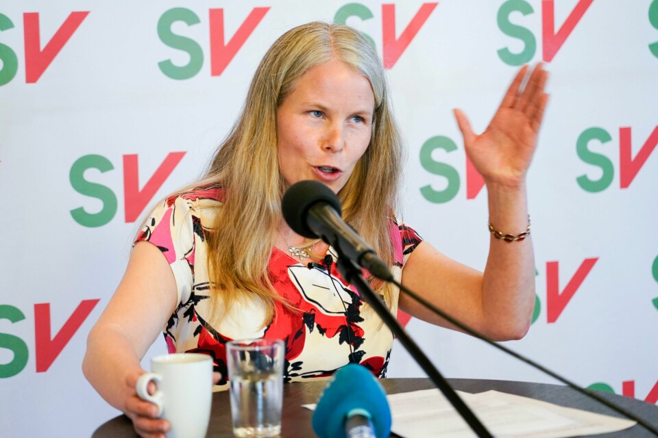 - Folk vet hvor de har SV, sier fungerende partileder Kirsti Bergstø. SVs fungerende leder Kirsti Bergstø oppsummerer tiden etter stortingsvalget da SV inviterte til sommerpressekonferanse onsdag. Foto: Gorm Kallestad / NTB