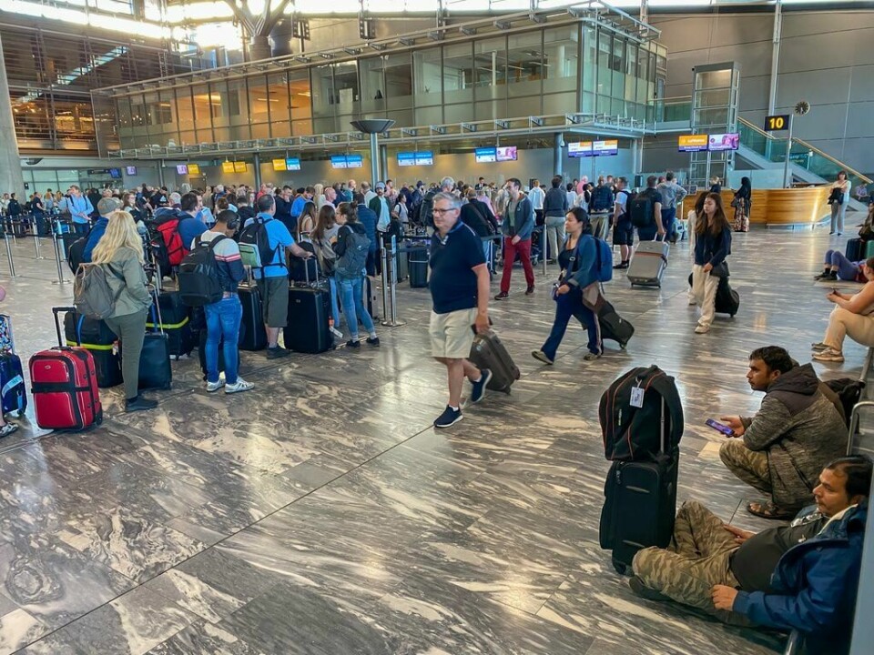 Det er folksomt på Gardermoen for tiden, som her sist fredag. Flyteknikerstreik kan føre til enda flere køer. Gardermoen