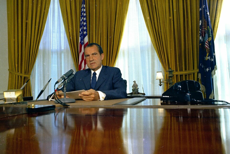 President Richard Nixon fotografert i det ovale kontor i 1969. President Richard Nixon fotografert i det ovale kontor i 1969.