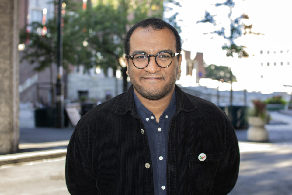 Omar Samy Gamal (SV) er byråd for kultur, idrett og frivillighet i Oslo. Foran rådhusplassen