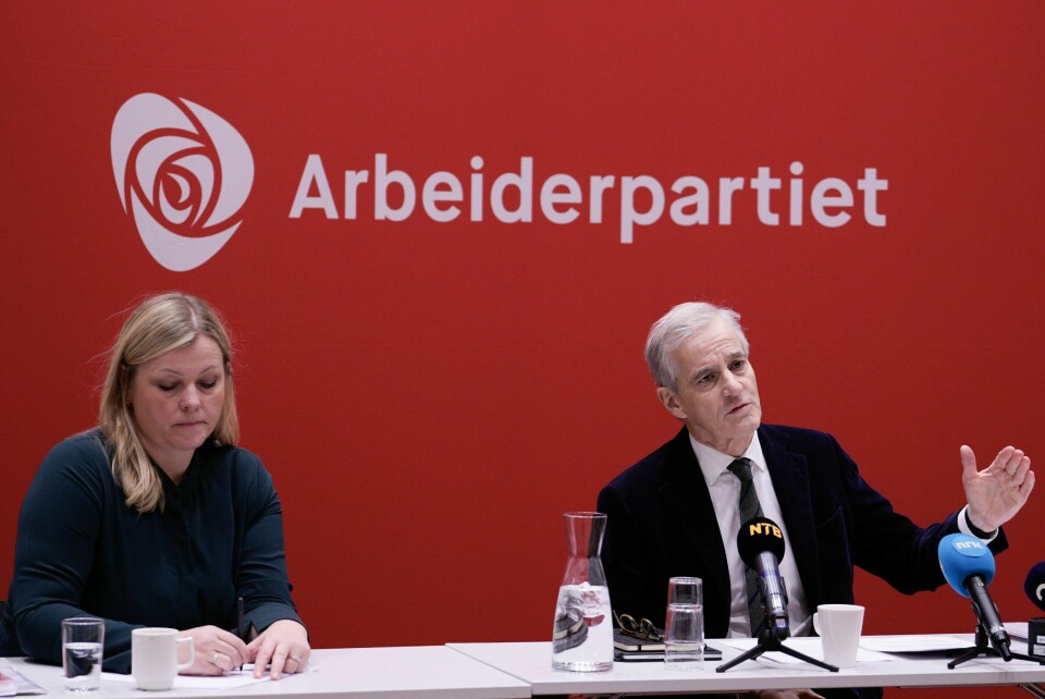 Partisekretær Kjersti Stenseng og statsminister Jonas Gahr Støre på sentralstyremøte i Arbeiderpartiet på Sundvolden Hotel. Partisekretær Kjersti Stenseng og statsminister Jonas Gahr Støre på sentralstyremøte i Arbeiderpartiet på Sundvolden Hotel. Foto: Javad Parsa / NTB