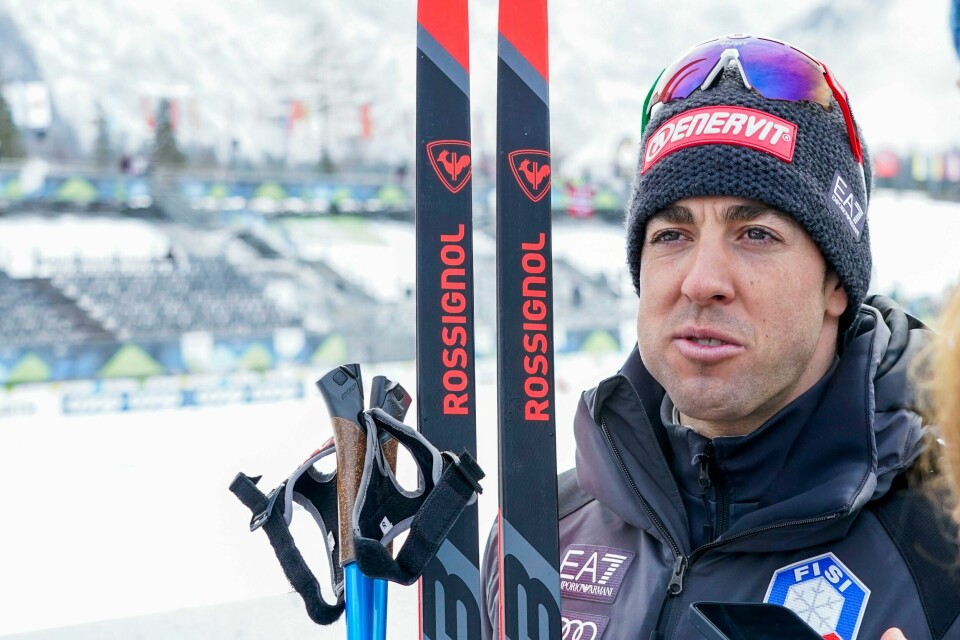 Federico Pellegrino etter VM-stafetten i Planica nylig. Federico Pellegrino etter VM-stafetten i Planica i slutten av januar. Foto: Terje Pedersen / NTB.
