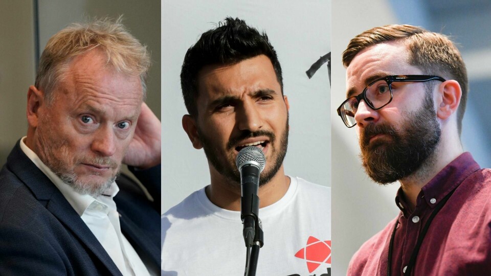 Byrådsleder Raymond Johansen (t.h.) gikk hardt ut mot leder av Rødt Oslo Siavash Mobasheri. Gruppeleder i Oslo SV, Ola Wolff Elvevold (t.v.) er enig med Johansen, men er imidlertid ikke bekymret for samarbeidet med Rødt i Oslo. r