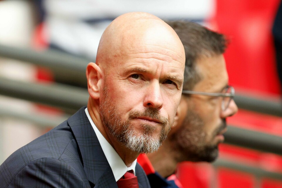 Erik ten Hag responderte på kritikken fra Cristiano Ronaldo på en pressekonferanse torsdag. Manchester United-manager Erik ten Hag forsterker stallen. Foto: David Cliff / AP / NTB