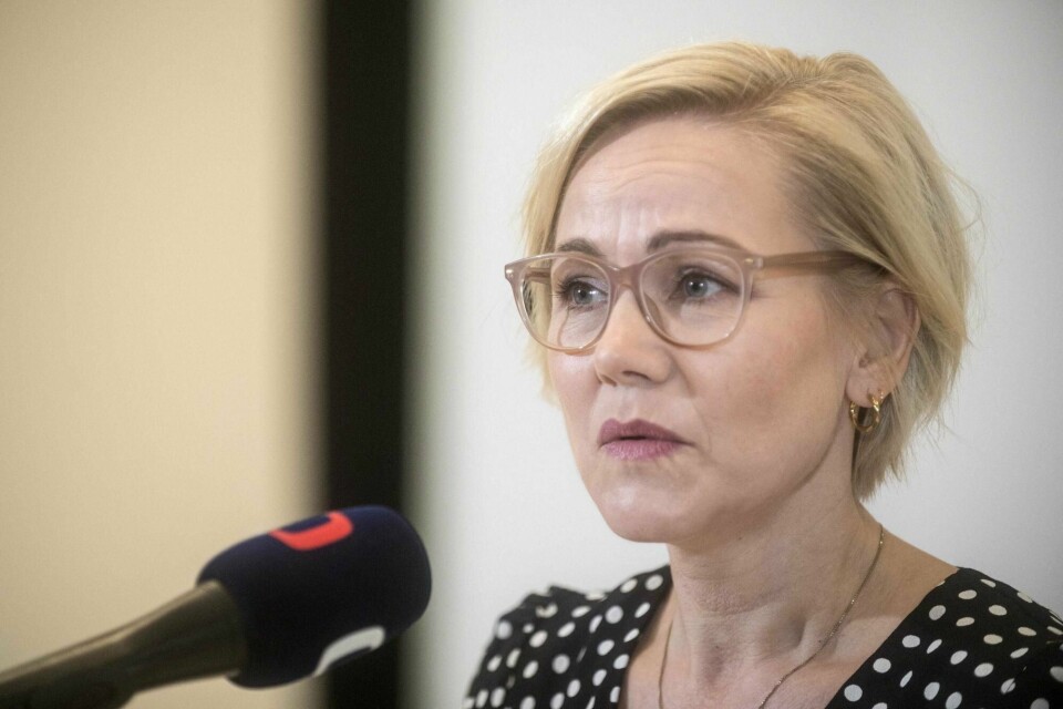 Helseminister Ingvild Kjerkol holdt tirsdag den årvisse sykehustalen. Norway's Minister of Health Ingvild Kjerkol speaks to media as she arrives at an Informal Meeting of EU Ministers of Health on September 7, 2022 in Prague, Czech Republic. (Photo by Michal Cizek / AFP)