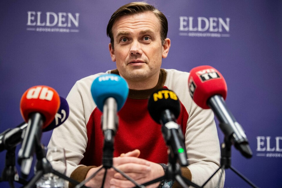 Den russisk-britiske droneflygeren Andrey Yakunin møtte pressen i kontorene til Elden advokatfirma i 2022. Andrey Yakunin på pressekonferansen etter frifinnelsen. Foto: Annika Byrde / NTB