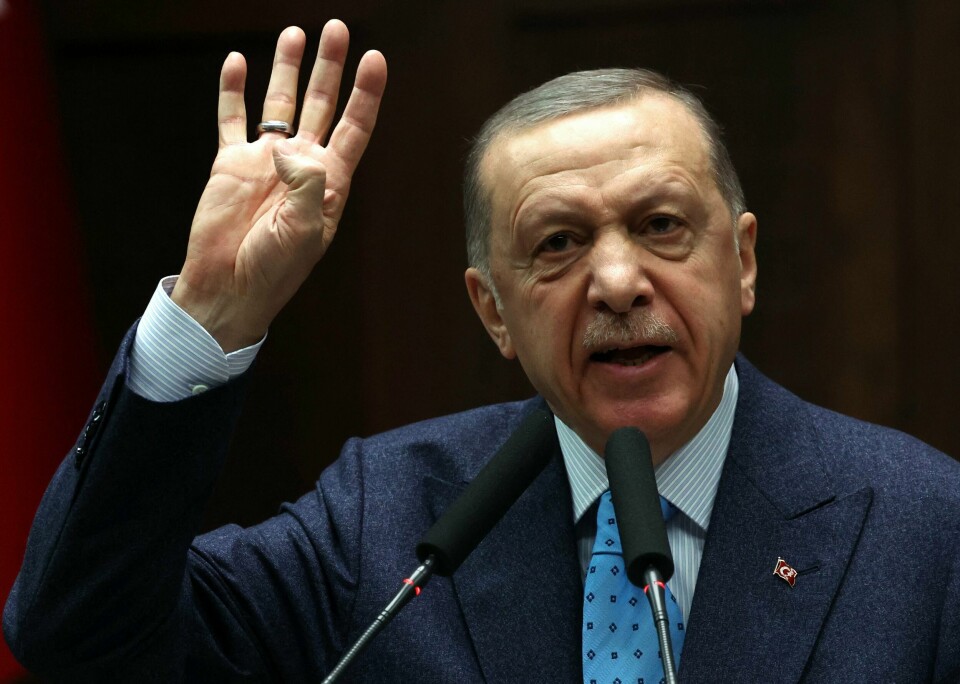 Tyrkias president Recep Tayyip Erdogan under et gruppemøte i Tyrkias parlament tidligere i januar i år. Tyrkias president Recep Tayyip Erdogan under et gruppemøte i Tyrkias parlament tidligere i januar i år.