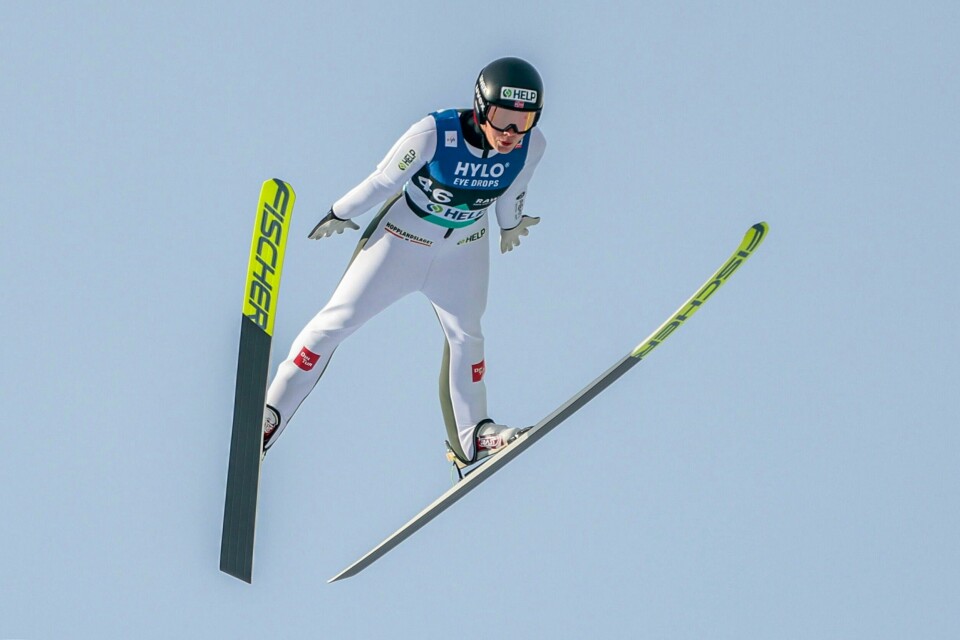 Anna Odine Strøm i aksjon i Holmenkollen søndag. Anna Odine Strøm i aksjon i Holmenkollen søndag.