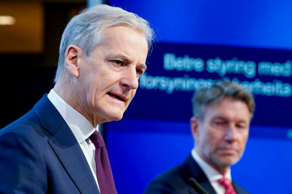 Statsminister Jonas Gahr Støre (Ap) og olje- og energiminister Terje Aasland (Ap) informerer om tiltak for å bedre forsyningssikkerheten for kraft. Oslo 20230127. Statsminister Jonas Gahr Støre (Ap) og olje- og energiminister Terje Aasland (Ap) informerer om tiltak for å bedre forsyningssikkerheten for kraft. Pressekonferansen finner sted i Marmorhallen i Oslo fredag morgen.Foto: Terje Pedersen / NTB