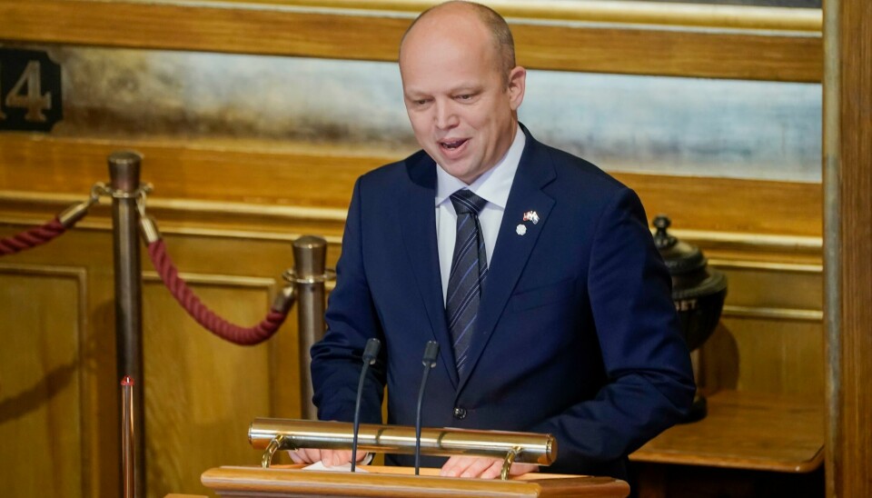 6. oktober i fjor la finansminister Trygve Slagsvold Vedum fram statsbudsjettet for 2023. Finansminister Trygve Slagsvold Vedum la torsdag fram forslaget til statsbudsjett for 2023.Foto: Terje Pedersen / NTB / NPK