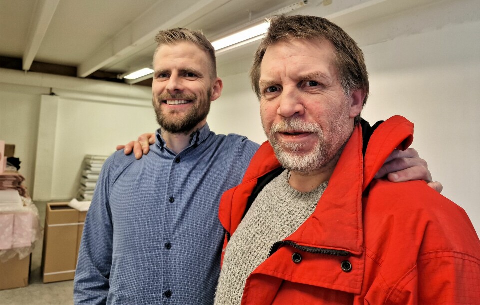 Dagligleder i TO brødre, Kenth Antonsen her med Kim Are Gudmestad (47). Gudmestad er fornøyd med å være å tilbake i arbeidslivet. Kim Antonsen