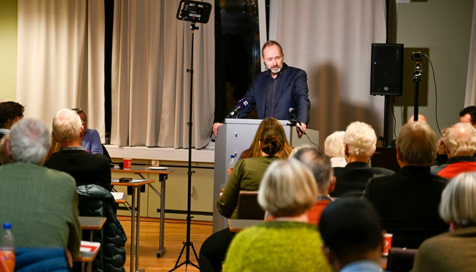 Trond Giske under årsmøtet i Arbeiderparti-lokallaget Nidaros sosialdemokratisk forum på Folkets hus i Trondheim onsdag kveld.