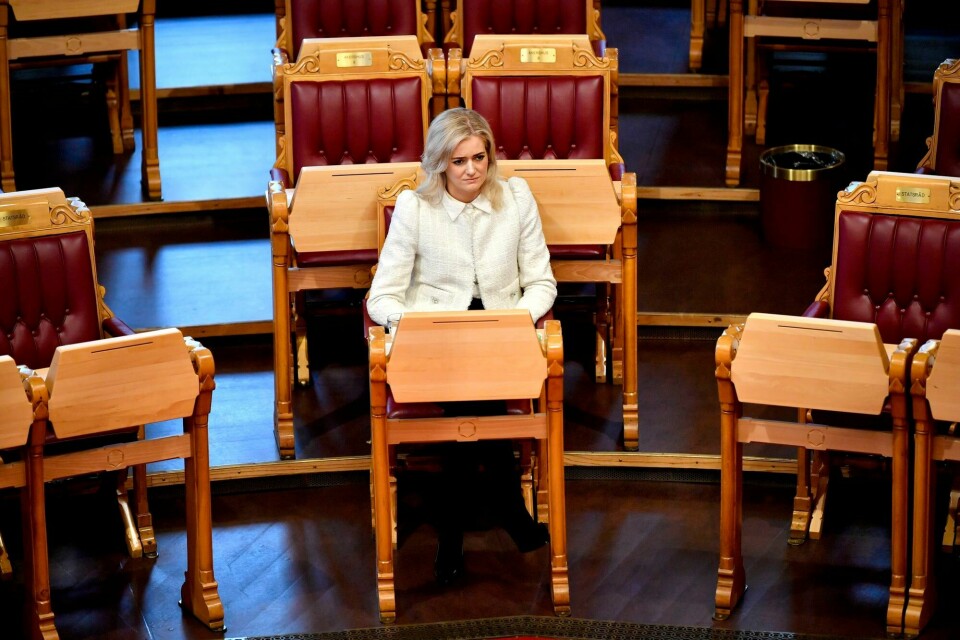 Justis- og beredskapsminister Emilie Enger Mehl (Sp) måtte svare om sin bruk av TikTok i den ordinære spørretimen på Stortinget onsdag. Justis- og beredskapsminister Emilie Enger Mehl (Sp) måtte svare om sin bruk av TikTok i den ordinære spørretimen på Stortinget onsdag.