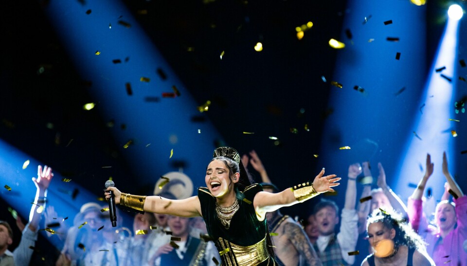 Norsk-italienske Alessandra som vant den norske finalen i Melodi Grand Prix i Trondheim Spektrum med låta «Queen of Kings». Norsk-italienske Alessandra vann den norske finalen i Melodi Grand Prix i Trondheim Spektrum med låten «Queen of Kings». Finalen blei sett av nesten ein million nordmenn.Foto: Rodrigo Freitas / NTB / NPK