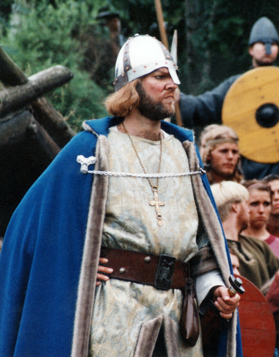 Som kongen i Stiklestadspelet 1994. Her uten hest. Ingar Helge Gimle som kongen i Stiklestadspelet 1994