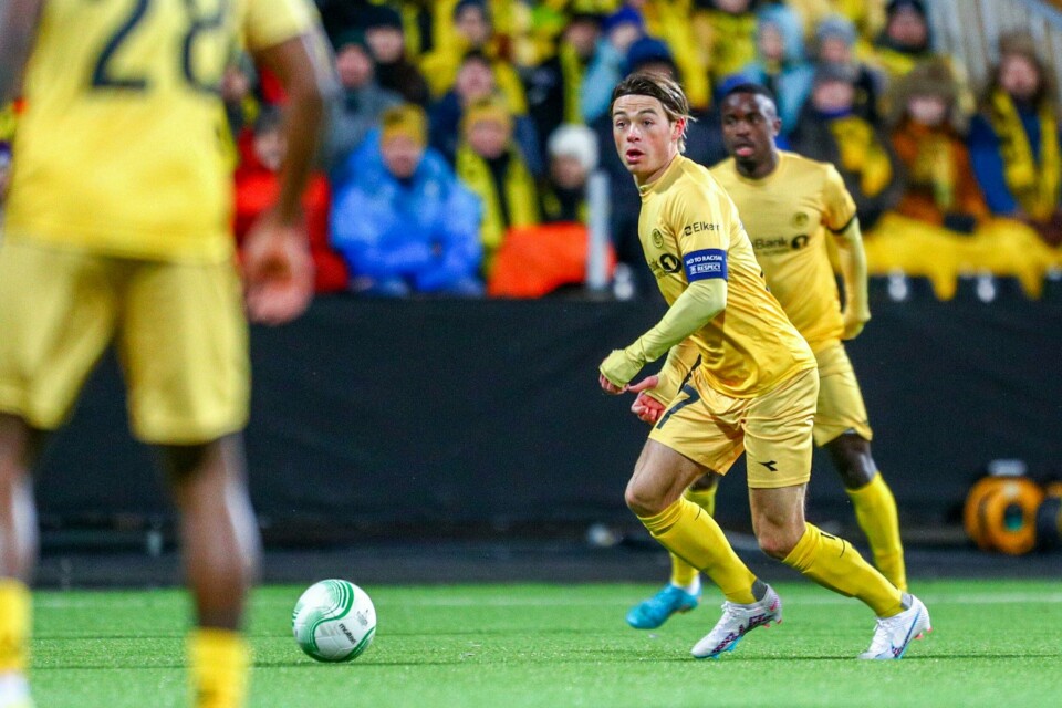 Patrick Berg i aksjon i Bodø/Glimts hjemmekamp mot Lech Poznan i første utslagsrunde i conferenceligaen. Patrick Berg i aksjon i Bodø/Glimts hjemmekamp mot Lech Poznan i første utslagsrunde i conferenceligaen. Foto: Mats Torbergsen / NTB