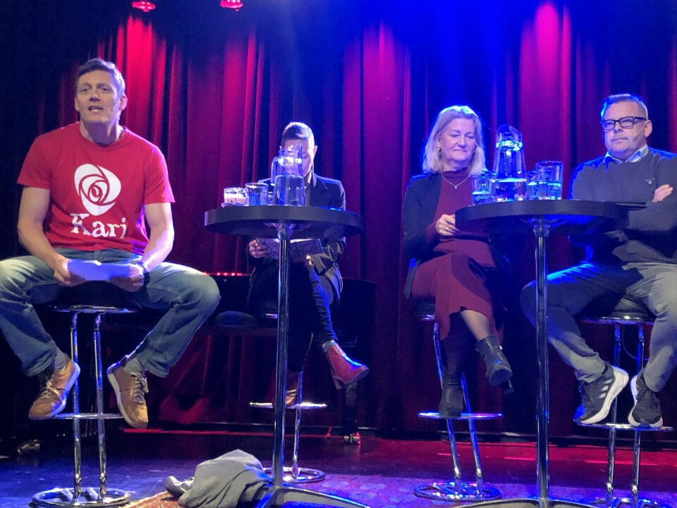 Dag Mossige (Ap) og Sara Mauland (Rødt) barket sammen med Sissel Knutsen Hegdal (H) og Henrik Halleland (KrF) i årets første politikerduell. Det blir ikke den siste. Politikerdebatt