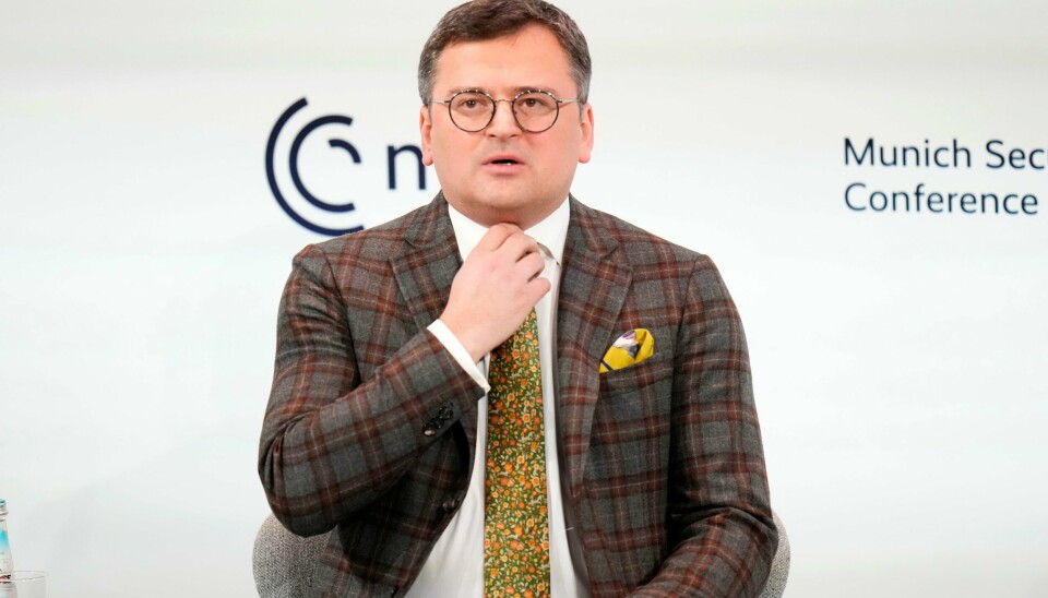 Ukrainas utenriksminister Dmytro Kuleba på sikkerhetskonferansen i München. Ukrainas utenriksminister Dmytro Kuleba på sikkerhetskonferansen i München. Foto: AP / NTB