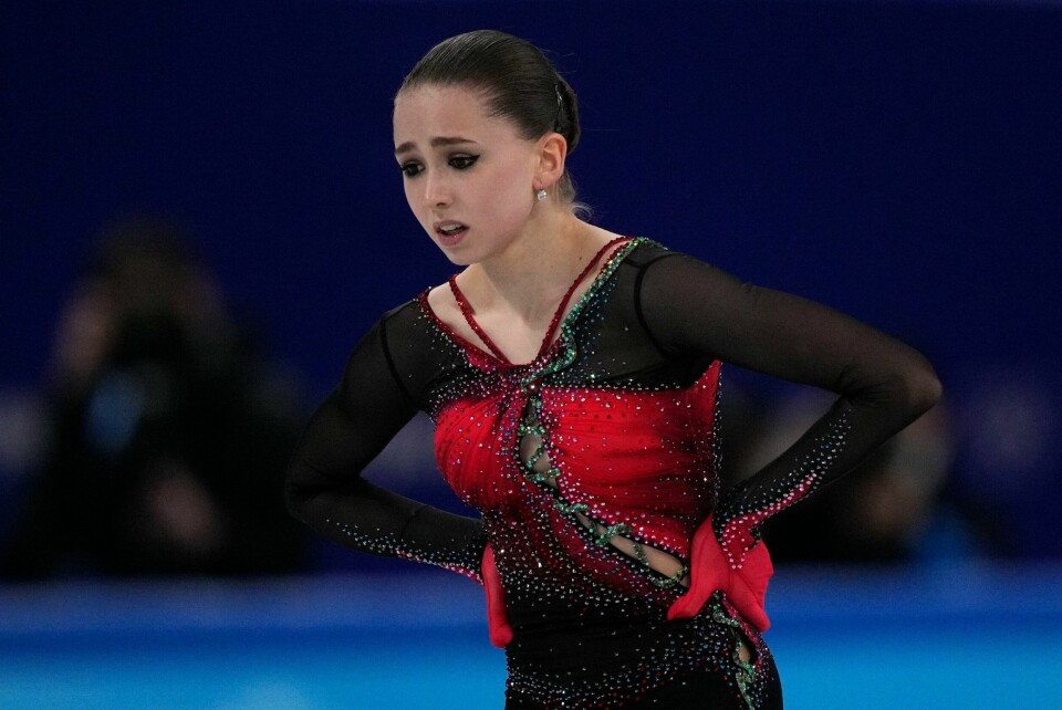 Kamila Valijeva i aksjon under OL i Beijing for et år siden. Kamila Valijeva i aksjon under OL i Beijing for et år siden.