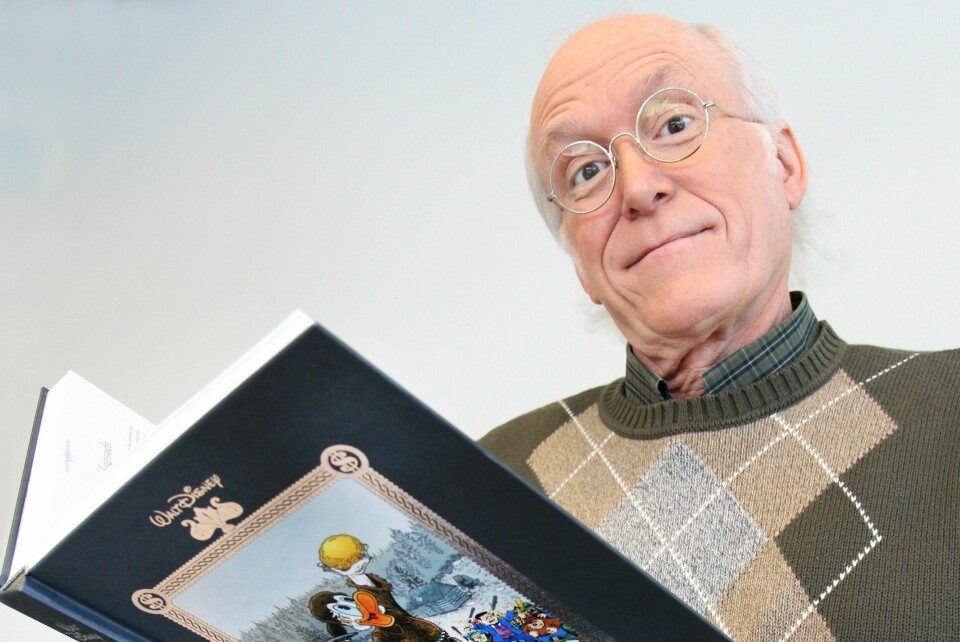 To av Don Rosas Onkel Skrue-tegneserier skal angivelig ha blitt stanset fra all fremtidig publisering. Bildet er fra 2017 da Don Rosa besøkte Norge i forbindelse med utgivelsen av den nyoppussede praktkrøniken 'Skrue McDucks liv og levnet'. To av Don Rosas Onkel Skrue-tegneserier skal angivelig ha blitt stanset fra all fremtidig publisering. Bildet er fra 2017 da Don Rosa besøkte Norge i forbindelse med utgivelsen av den nyoppussede praktkrøniken 'Skrue McDucks liv og levnet'. Foto: Gitte Johannessen / NTB