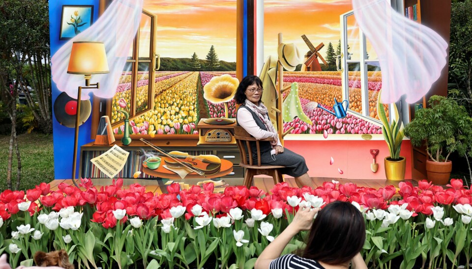 En kvinne poserer i forbindelse med tulipanfestivalen i Taipei i Taiwan i februar. En kvinne poserer i forbindelse med tulipanfestivalen i Taipei i Taiwan i februar.
