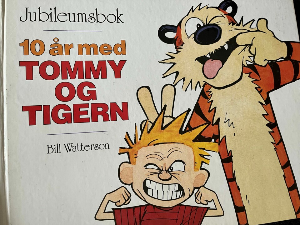 Ti år med Tommy og Tigern var nok for tegneserieskaper Bill Watterson. Nesten 30 år etter at han avsluttet den populære tegneserien er amerikaneren klar med noe nytt til høsten. Boka avbildet ble utgitt av Bladkompaniet.Tommy og Tigern er copyright © Bill Watterson, distr. Universal Press Syndicate/Europa Press. Ti år med Tommy og Tigern var nok for tegneserieskaper Bill Watterson. Nesten 30 år etter at han avsluttet den populære tegneserien er amerikaneren klar med noe nytt til høsten. Boka avbildet ble utgitt av Bladkompaniet.