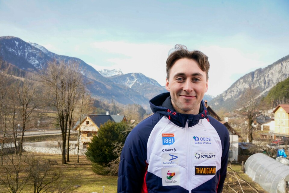 Jarl Magnus Riiber på pressetreff med kombinert i Malborghetto under ski-VM 2023 i Planica, Slovenia. Jarl Magnus Riiber på pressetreff med kombinert i Malborghetto under ski-VM 2023 i Planica, Slovenia. Foto: Terje Pedersen / NTB.