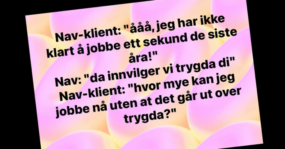 Syke og uføre blir trakassert på Facebook, og uthengt som late snyltere. Leder for AAP-aksjonen Elisabeth Thoresen, som viser til innlegg som dette, kaller det kunnskapsløshet. Syke og uføre blir trakassert på Facebook.