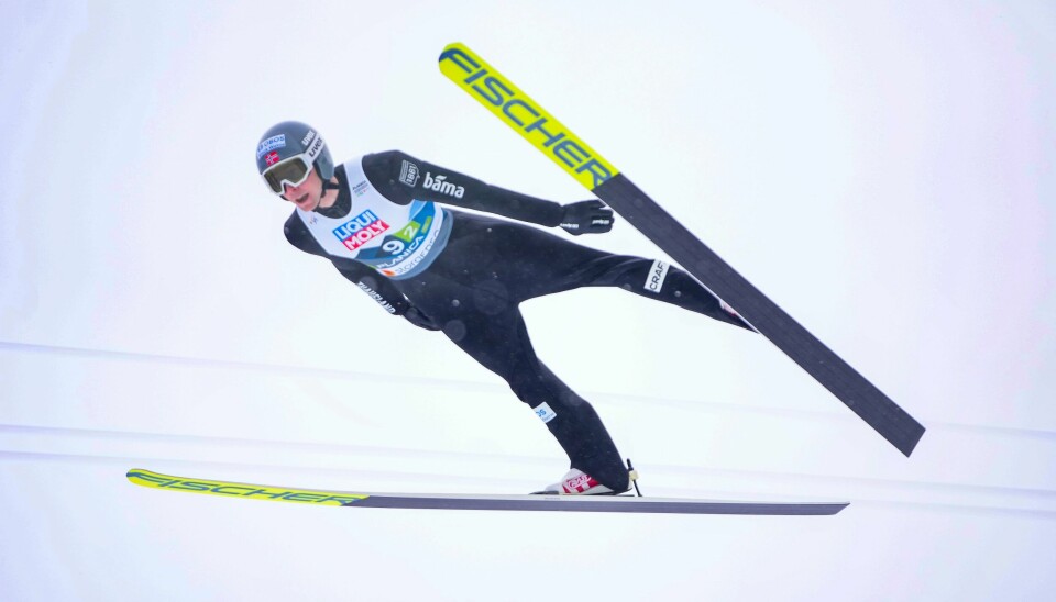 Jarl Magnus Riiber klinket til i Planica onsdag. Jarl Magnus Riiber klinket til i Planica onsdag. Foto: Terje Pedersen / NTB