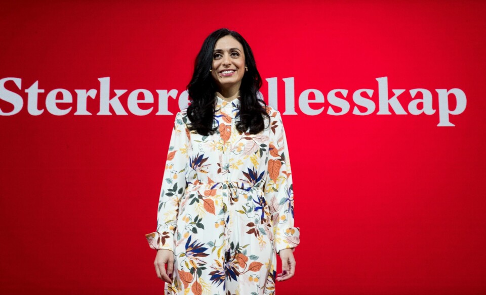 Argumentene som brukes mot Hadia Tajik oppsiktsvekkende, skriver vår kommentator. Her er Tajik under landsmøtet til Arbeiderpartiet i Folkets Hus i Oslo i 2019. .